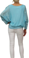 Daphna Blouse - Gigi Moda - Made in Italy # 100% Silk, Blouse, free shipping, Gigi Moda, italian top, Made in Italy, OS, resort, resort wear, Silk, Sleeves, Top, washable