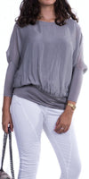 Daphna Blouse - Gigi Moda - Made in Italy # 100% Silk, Blouse, free shipping, Gigi Moda, italian top, Made in Italy, OS, resort, resort wear, Silk, Sleeves, Top, washable
