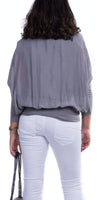 Daphna Blouse - Gigi Moda - Made in Italy # 100% Silk, Blouse, free shipping, Gigi Moda, italian top, Made in Italy, OS, resort, resort wear, Silk, Sleeves, Top, washable