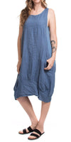 Luna Dress - Gigi Moda - Made in Italy # 100% Linen, Dress, Gigi Moda, Linen, Made in Italy, OS, Pockets, Sleeveless