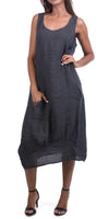 Luna Dress - Gigi Moda - Made in Italy # 100% Linen, Dress, Gigi Moda, Linen, Made in Italy, OS, Pockets, Sleeveless