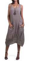 Luna Dress - Gigi Moda - Made in Italy # 100% Linen, Dress, Gigi Moda, Linen, Made in Italy, OS, Pockets, Sleeveless