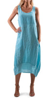 Luna Dress - Gigi Moda - Made in Italy # 100% Linen, Dress, Gigi Moda, Linen, Made in Italy, OS, Pockets, Sleeveless