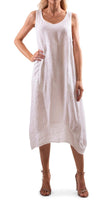 Luna Dress - Gigi Moda - Made in Italy # 100% Linen, Dress, Gigi Moda, Linen, Made in Italy, OS, Pockets, Sleeveless