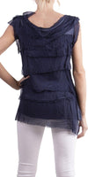 Siena Sleeveless Top - Gigi Moda - Made in Italy # Blouse, Gigi Moda, Made in Italy, one size, OS, Ruffle, Silk, Sleeveless, Top