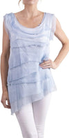 Siena Sleeveless Top - Gigi Moda - Made in Italy # Blouse, Gigi Moda, Made in Italy, one size, OS, Ruffle, Silk, Sleeveless, Top