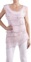 Siena Sleeveless Top - Gigi Moda - Made in Italy # Blouse, Gigi Moda, Made in Italy, one size, OS, Ruffle, Silk, Sleeveless, Top