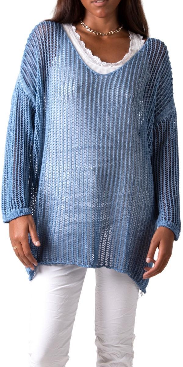 Taranto Knit Mesh Sweater - Shop Gigi Moda - Made in Italy # Comfortable fit, Cover Up, Gigi Moda, Knit, knit blouse, knit sweater, Long Sleeve, long sleeves, made in italy, mesh, mesh sweater, Sweater, V-Neck, v-neck top, Womens Clothing, Womens Tops