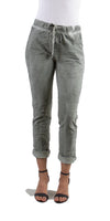 Poluma Pants - Gigi Moda - Made in Italy # Cropped pants, drawstring, drawstring pants, Gigi Moda, lightweight, made in italy, Pants, plain, pockets, stretch