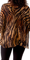 Diana Zebra Print Blouse - Shop Gigi Moda - Made in Italy # 100% silk, animal print, blouse, frayed edge, gigi moda, italian silk blouse, made in italy, silk, silk blouse, silk top, zebra print