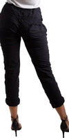Poluma Pants - Gigi Moda - Made in Italy # Cropped pants, drawstring, drawstring pants, Gigi Moda, lightweight, made in italy, Pants, plain, pockets, stretch