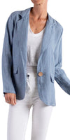 Sabrina Linen Blazer - Shop Gigi Moda - Made in Italy # 100% Linen, blazer, button, clothing for women, Collared, faux pocket, Gigi Moda, italian brand, italian clothes, Italian Fashion, Jacket, open jacket