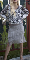 Siena Short Skirt - Gigi Moda - Made in Italy # 100% Silk, Made in Italy, OS, Ruffle, Silk, Skirt