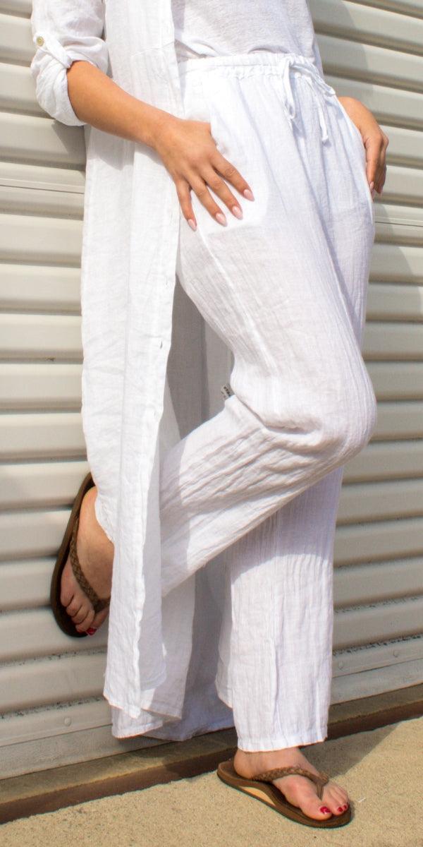 Marca Linen Pants - Shop Gigi Moda - Made in Italy # 100% Linen, drawstring pant, elastic waist, elastic waistband, free shipping, Gigi Moda, Linen, linen pants, Made in Italy, OS, Pants, resort, resort wear, spring, summer