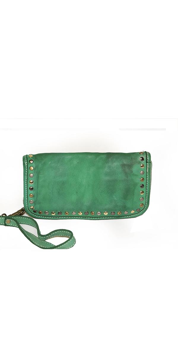 Beatrice Wallet/Clutch - Shop Gigi Moda - Made in Italy # genuine leather, Gigi Moda, italian leather, Made in Italy, purse, shop gigi moda, studded, vintage, wallet