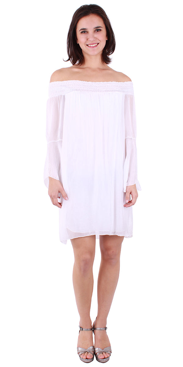Benedetta Long Sleeve Dress - Gigi Moda - Made in Italy # Dress, Made in Italy, resort wear, spring