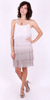 Siena Sequined Ombre Dress - Gigi Moda - Made in Italy # 100% Silk, Dress, Layers, Made in Italy, Ombre, OS, Ruffle, Sequins, Silk, Spaghetti Strap