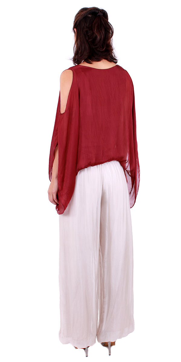 Seta Spalla Blouse - Gigi Moda - Made in Italy # Blouse, Drape, Made in Italy, OS, Top