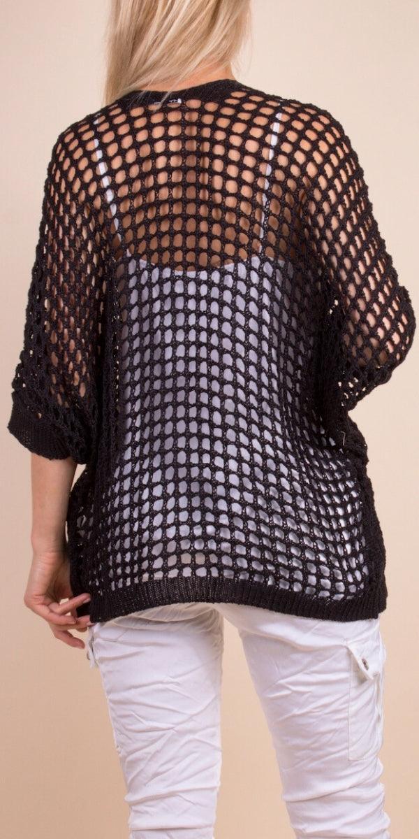 Rosana Knit Cardigan - Gigi Moda - Made in Italy # Cardigan, coats, comforatable fit, Gigi Moda, holes, Jacket, Jackets, Knit, Knit Cardigan, made in italy, shop gigi moda, womans clothing