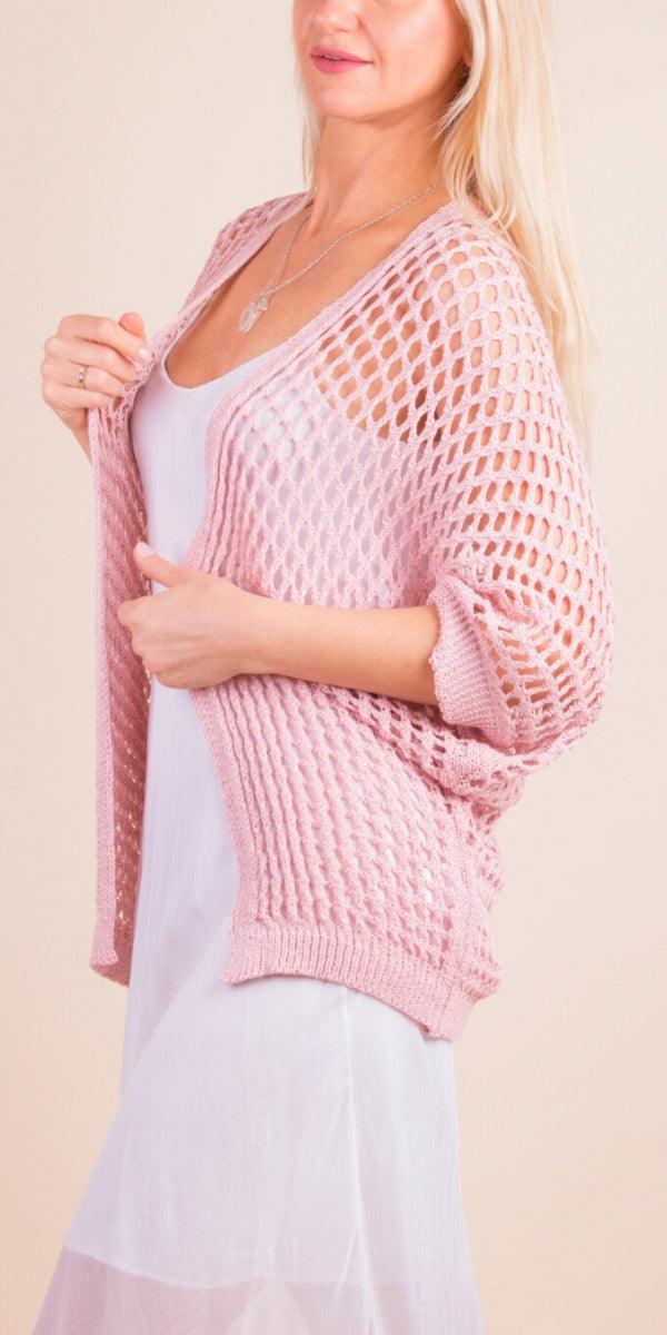 Rosana Knit Cardigan - Gigi Moda - Made in Italy # Cardigan, coats, comforatable fit, Gigi Moda, holes, Jacket, Jackets, Knit, Knit Cardigan, made in italy, shop gigi moda, womans clothing