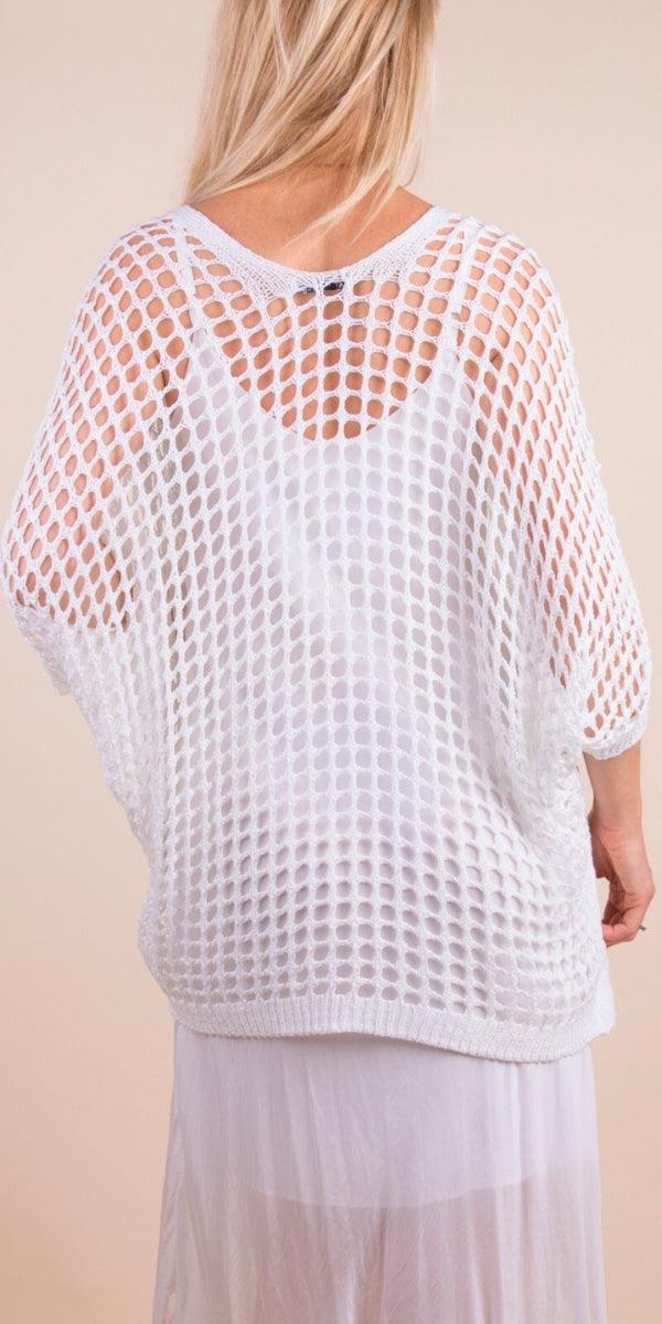 Rosana Knit Cardigan - Gigi Moda - Made in Italy # Cardigan, coats, comforatable fit, Gigi Moda, holes, Jacket, Jackets, Knit, Knit Cardigan, made in italy, shop gigi moda, womans clothing