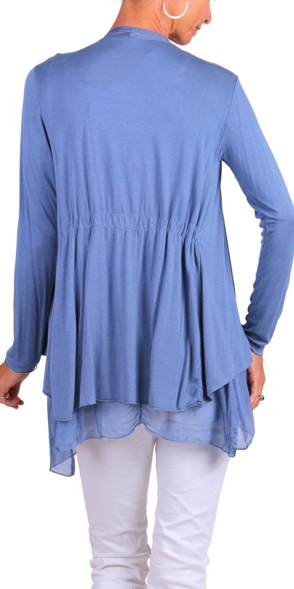 Pia Cardigan - Gigi Moda - Made in Italy # Cardigan, fall, Gigi Moda, italian top, Jacket, Knit, Made in Italy, one size, OS, resort wear, Ruffle, Silk, Sleeves, spring, summer, washable