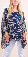 Seta Zebra Print Kaftan - Shop Gigi Moda - Made in Italy # 100% Silk, animal print, Blouse, gigi moda, italian silk blouse, Kaftan, Made in Italy, OS, resort, resort wear, Silk, silk blouse