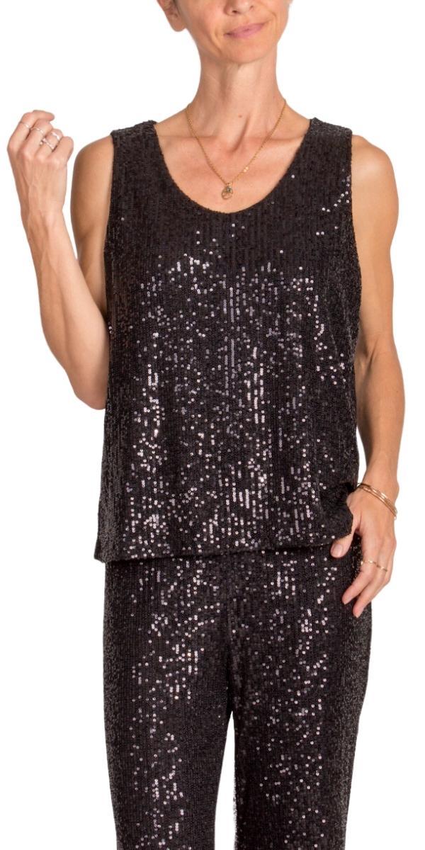Festa Sequin Tank - Gigi Moda - Made in Italy # free shipping, gigi moda, italian tank, made in Italy, party, sequin top, Sleeveless, tank, Tank Top