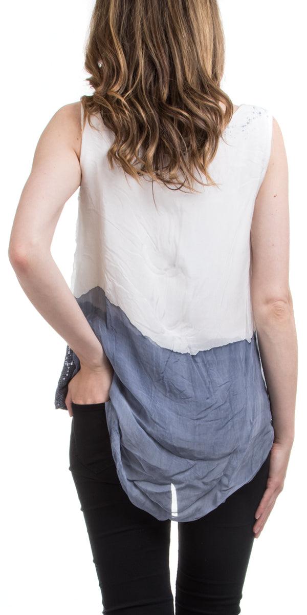 Allegra Silk Top - Gigi Moda - Made in Italy # Blouse, italian blouse, italian tank top, italian top, Made in Italy, OS, resort wear, Silk, silk blouse, silk tank, Sleeveless, sleeveless top, Tank Top, Top