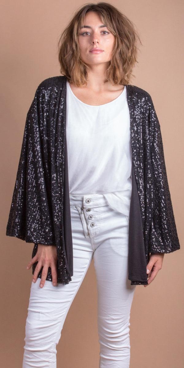 Festa Sequin Cardigan - Gigi Moda - Made in Italy # Cardigan, free shipping, gigi moda, holiday, Jacket, made in Italy, party, Sequins