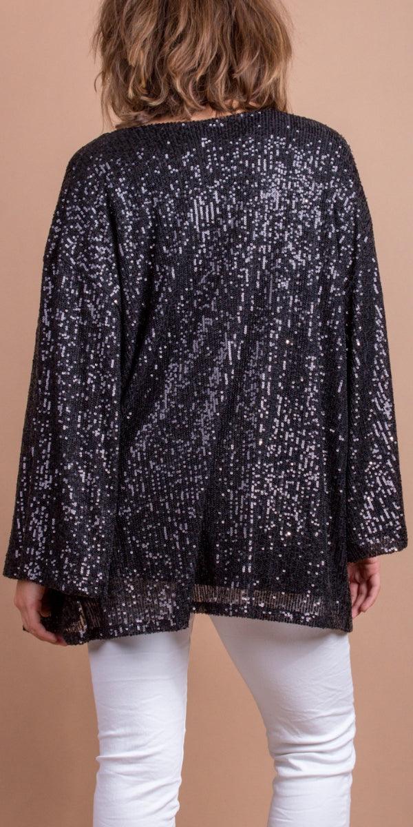 Festa Sequin Cardigan - Gigi Moda - Made in Italy # Cardigan, free shipping, gigi moda, holiday, Jacket, made in Italy, party, Sequins
