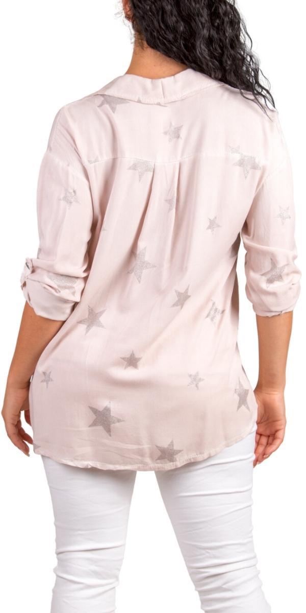 Spazio Button Down Shirt - Gigi Moda - Made in Italy # 100% viscose, button down, collared, Gigi Moda, italian apparel, italian brand, Italian Clothing, italian shirt, Made in Italy, online shopping, OS, shop gigi moda, star design, star print, Top, viscose top