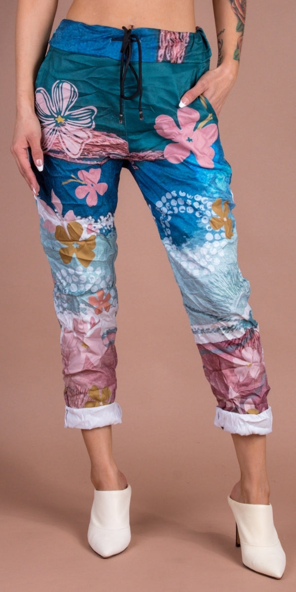 Geniviv Hibiscus Print Pant