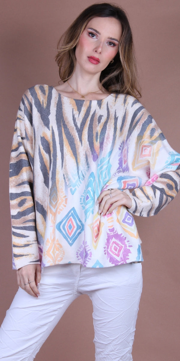 Celeste Tiger Print Sweater