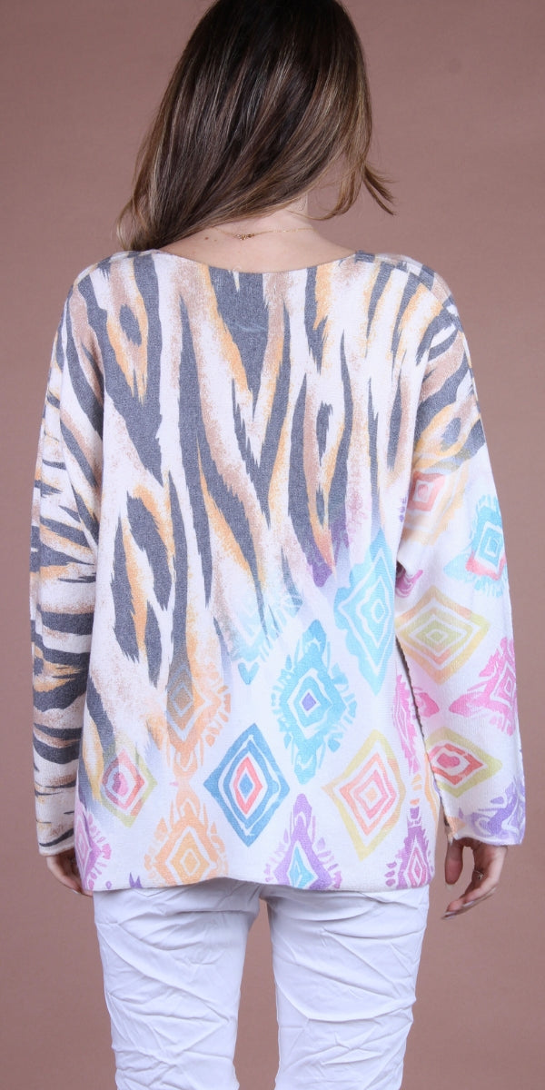 Celeste Tiger Print Sweater