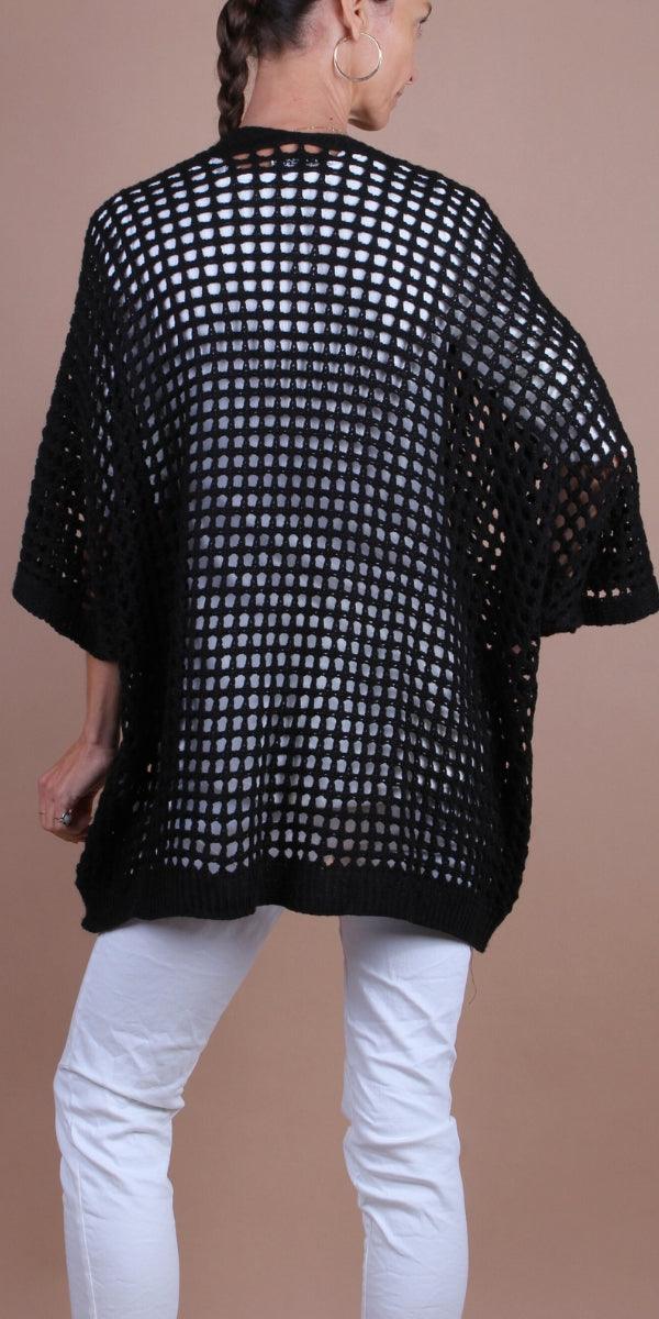 Romola Knit Cardigan - Gigi Moda - Made in Italy # Cardigan, coats, comforatable fit, Gigi Moda, holes, Jacket, Jackets, Knit, Knit Cardigan, made in italy, maxretail, shop gigi moda, womans clothing