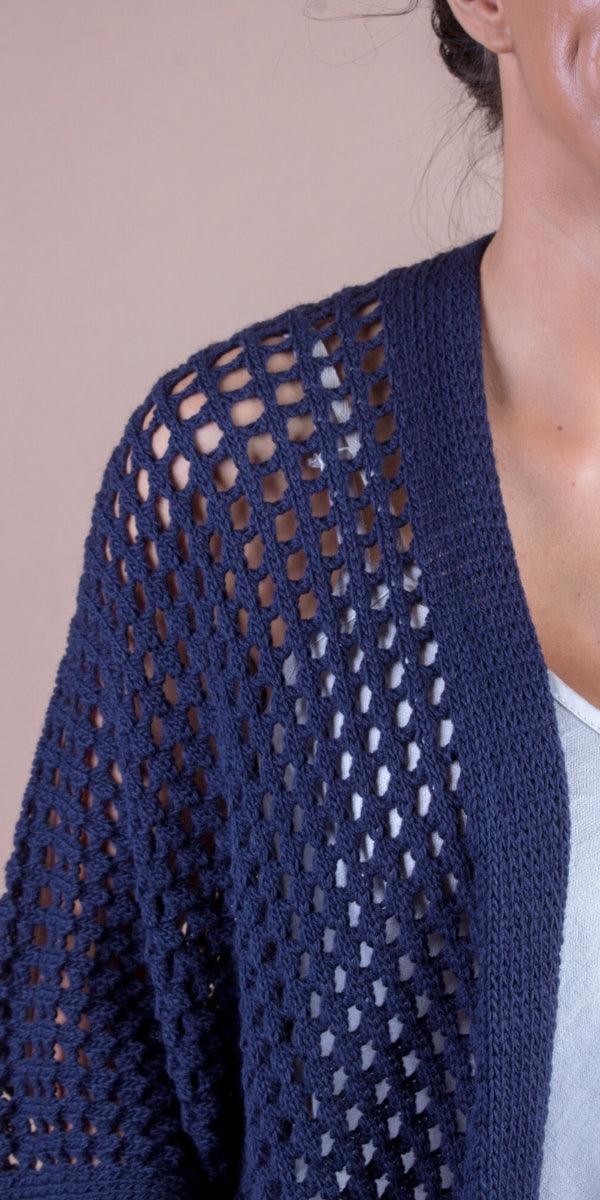 Romola Knit Cardigan - Gigi Moda - Made in Italy # Cardigan, coats, comforatable fit, Gigi Moda, holes, Jacket, Jackets, Knit, Knit Cardigan, made in italy, maxretail, shop gigi moda, womans clothing