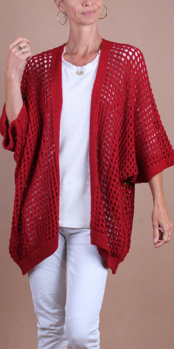 Romola Knit Cardigan - Gigi Moda - Made in Italy # Cardigan, coats, comforatable fit, Gigi Moda, holes, Jacket, Jackets, Knit, Knit Cardigan, made in italy, maxretail, shop gigi moda, womans clothing