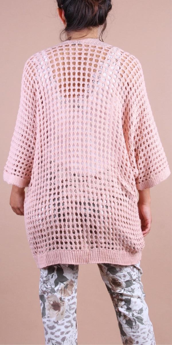 Romola Knit Cardigan - Gigi Moda - Made in Italy # Cardigan, coats, comforatable fit, Gigi Moda, holes, Jacket, Jackets, Knit, Knit Cardigan, made in italy, maxretail, shop gigi moda, womans clothing