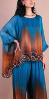 Seta Savanna Kaftan - Gigi Moda - Made in Italy # animal print, Blouse, cheetah print, gigi moda, italian silk blouse, Kaftan, Made in Italy, maxretail, Ombre, OS, paisley print, resort, resort wear, Silk, silk blouse