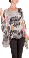 Seta Floral Kaftan - Gigi Moda - Made in Italy # Blouse, floral, floral design, Floral Print, gigi moda, italian silk blouse, Kaftan, Made in Italy, OS, resort, resort wear, Silk, silk blouse