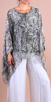 Seta Paisley Print Kaftan - Gigi Moda - Made in Italy # Blouse, gigi moda, italian silk blouse, Kaftan, Made in Italy, OS, paisley, paisley print, resort, resort wear, Silk, silk blouse