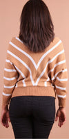Chevron Batwing Sweater - Gigi Moda - Made in Italy # batwing, chevron print, double v neck, fall sweater, Gigi Moda, Knit, knit sweater, Made in Italy, Sweater, V Neck