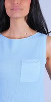 Eva Knit Top - Gigi Moda - Made in Italy # Buttons, front pocket, gigi moda, Knit, made in italy, one size, Sleeveless, tank