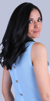 Eva Knit Top - Gigi Moda - Made in Italy # Buttons, front pocket, gigi moda, Knit, made in italy, one size, Sleeveless, tank