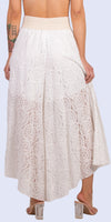 Bohemian Lace Pant - Gigi Moda - Made in Italy # bohemian, Crochet, elastic waist, elastic waistband, Gigi Moda, lace, lace pants, Made in Italy, one size, Pants, WIDE LEG