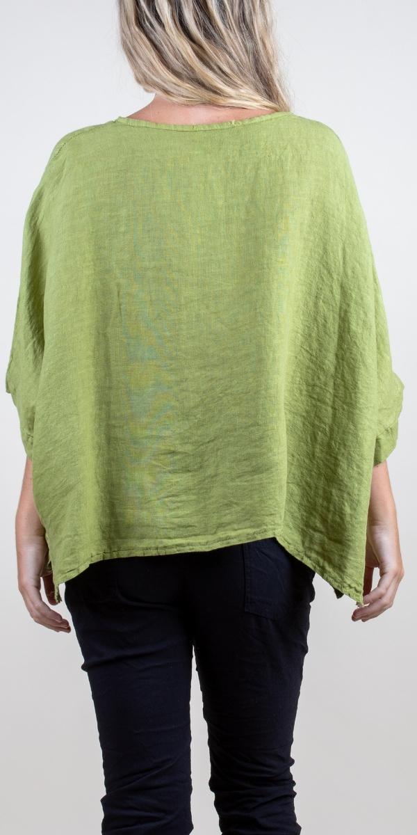 Lucy Blouse - Gigi Moda - Made in Italy # 100% Linen, Blouse, casual, free shipping, Gigi Moda, Kaftan, Linen, Made in Italy, OS, resort wear, spring, summer