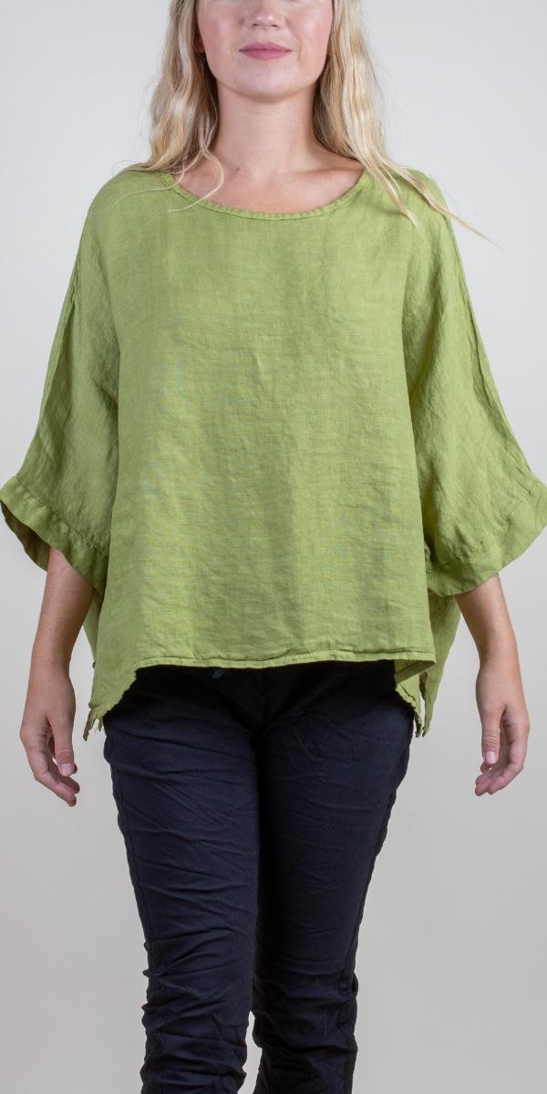 Lucy Blouse - Gigi Moda - Made in Italy # 100% Linen, Blouse, casual, free shipping, Gigi Moda, Kaftan, Linen, Made in Italy, OS, resort wear, spring, summer