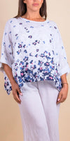 Lucy Floral Blouse - Shop Gigi Moda - Made in Italy # 100% Linen, Blouse, floral, floral design, floral pattern, Floral Print, Gigi Moda, Kaftan, Made in Italy, OS, shirt, Top