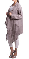 Aisha Linen Cardigan - Gigi Moda - Made in Italy # 100% Linen, Cardigan, Gigi Moda, hand wash, Linen, Made in Italy, one size, OS, washable
